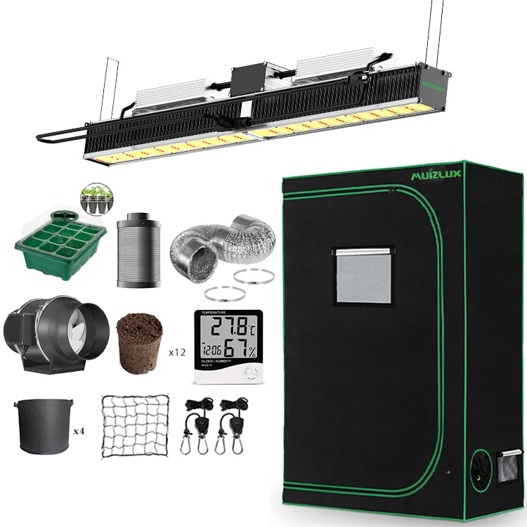 Grow Supplies Full Spectrum Professional Hydroponic Systems Indoor Grow Tent Kit Led Complete