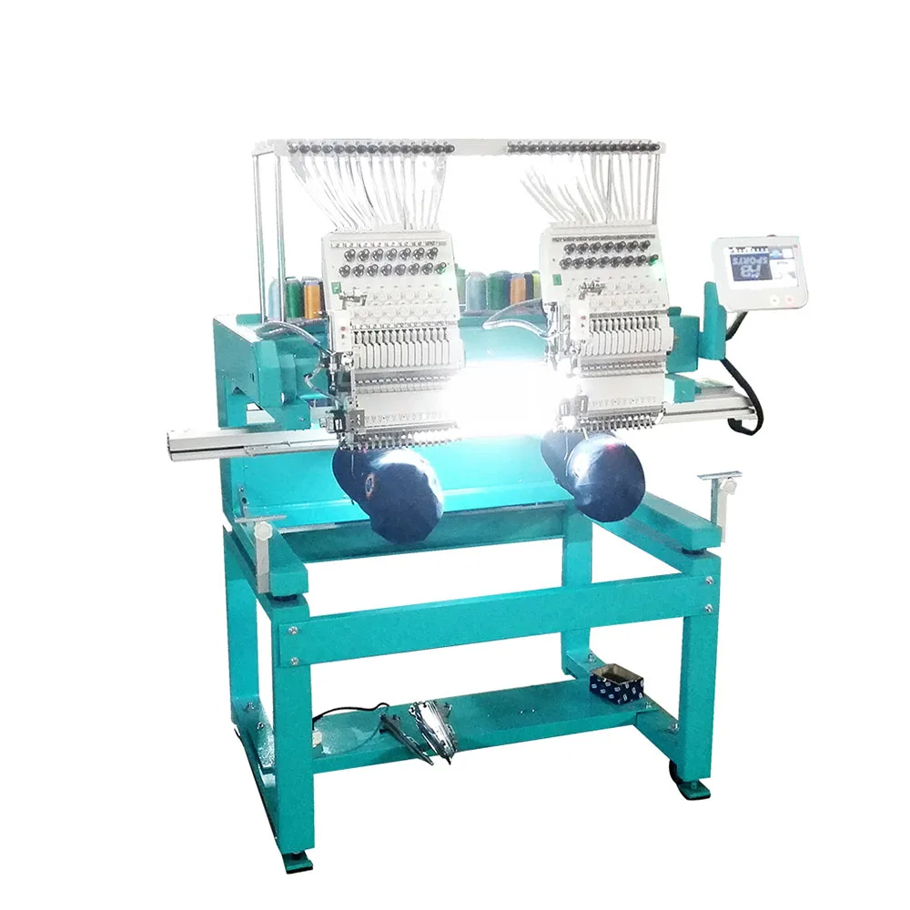 
2 heads computerized embroidery machine cheap price for hat embroidery machine 