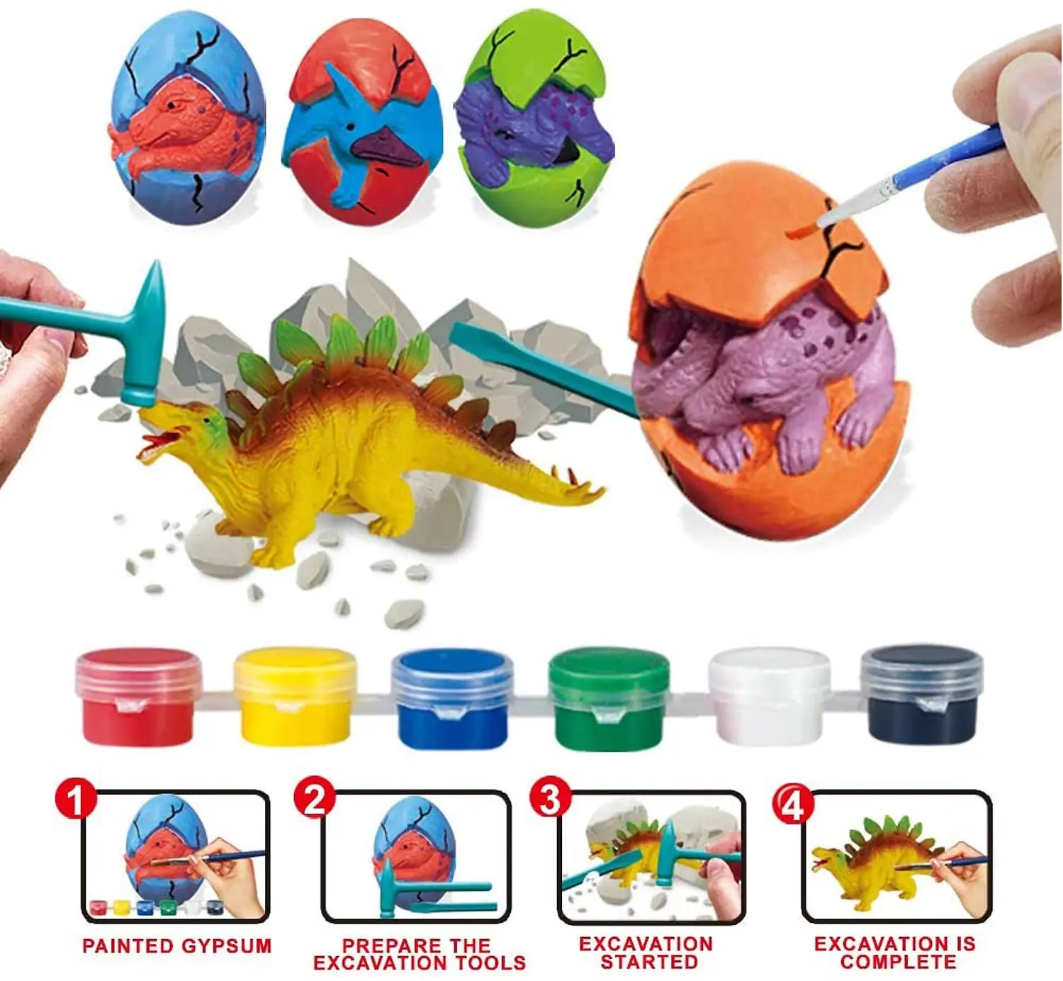 Educational archaeological dig kit toy DIY Paintings dinosaur egg toy HN886840