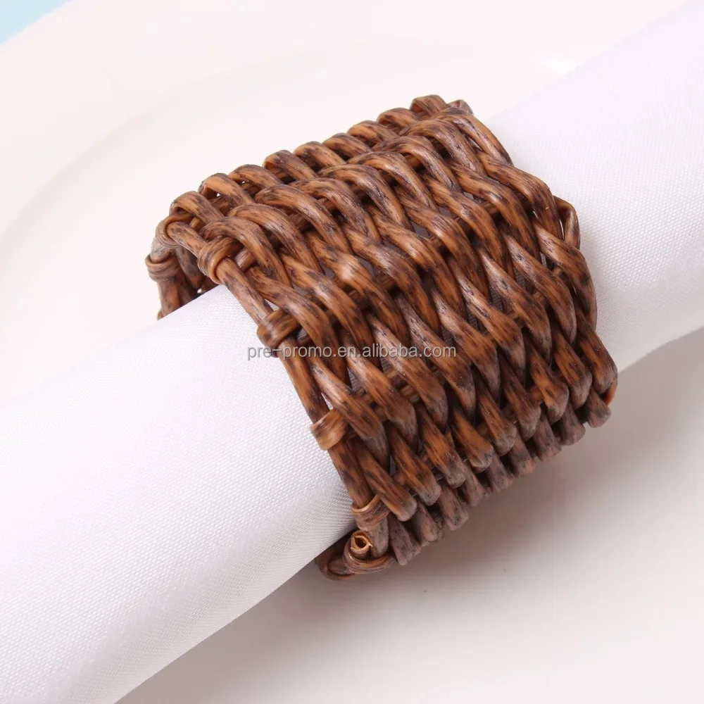 Wholesale wicker napkin ring round handmade wicker wedding napkin ring