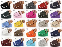 Ремень Эластичный Плетеный для мужчин и женщин, Модный Эластичный пояс с пряжкой с язычком для штанов