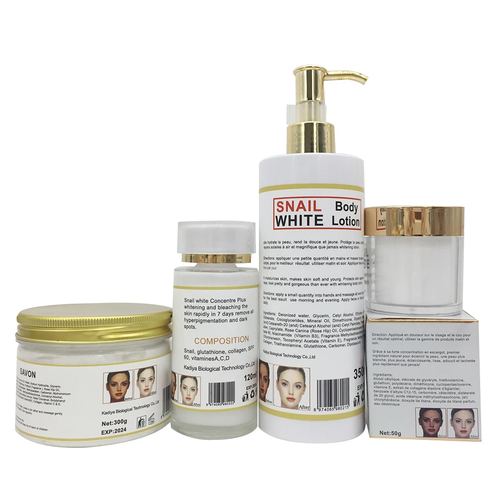 Body Diamond Set Snail White Gluta Concentre Whitening Snail Skin Care Set Powerful Pigmentation Lightener Remove Black Spots