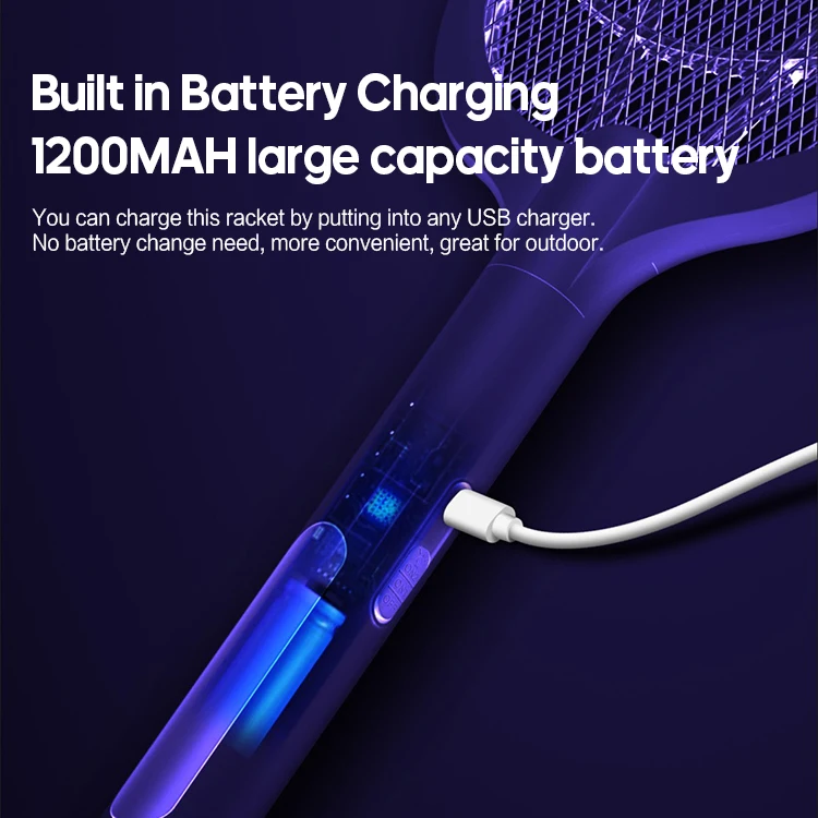 Kinscoter Electric Mosquito Swatter Rechargeable Bug Zapper Pest Control Mosquito Killer Lamp Mosquito Racket