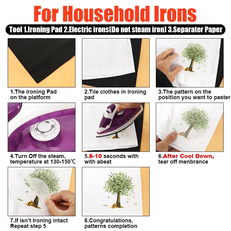 dtf 3d digital sticker custom iron on plastisol heat transfer paper printing logo label for t-shirt