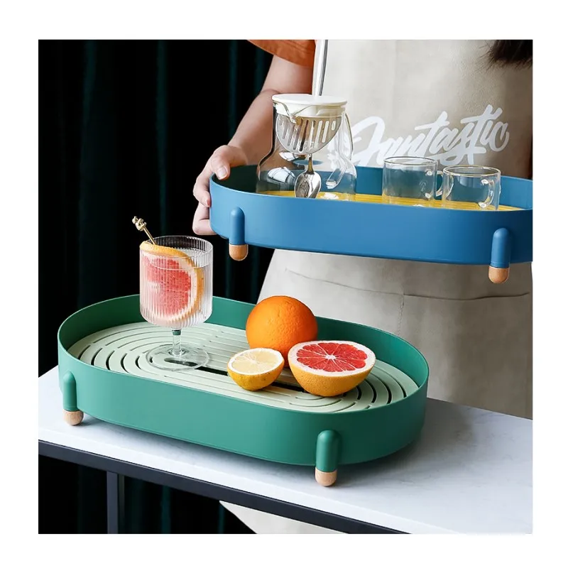 2021 New Orginal Design Tea Set Tray Healthy Materials Home Use Drain Basket Tea Sets With Tray