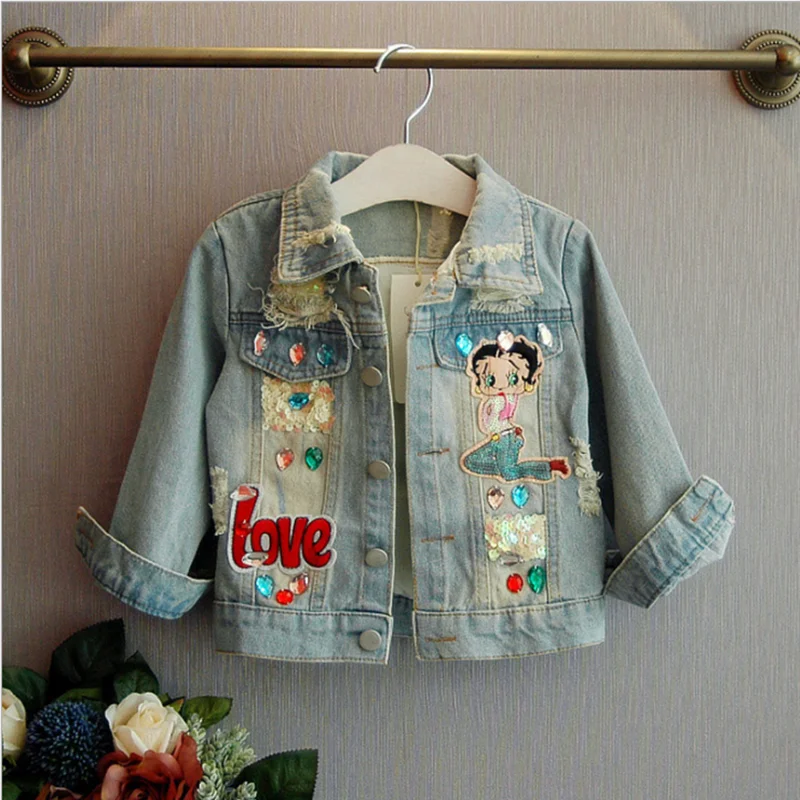 
2020 Autumn New Fashion hole Denim jacket Baby neutral clothes 