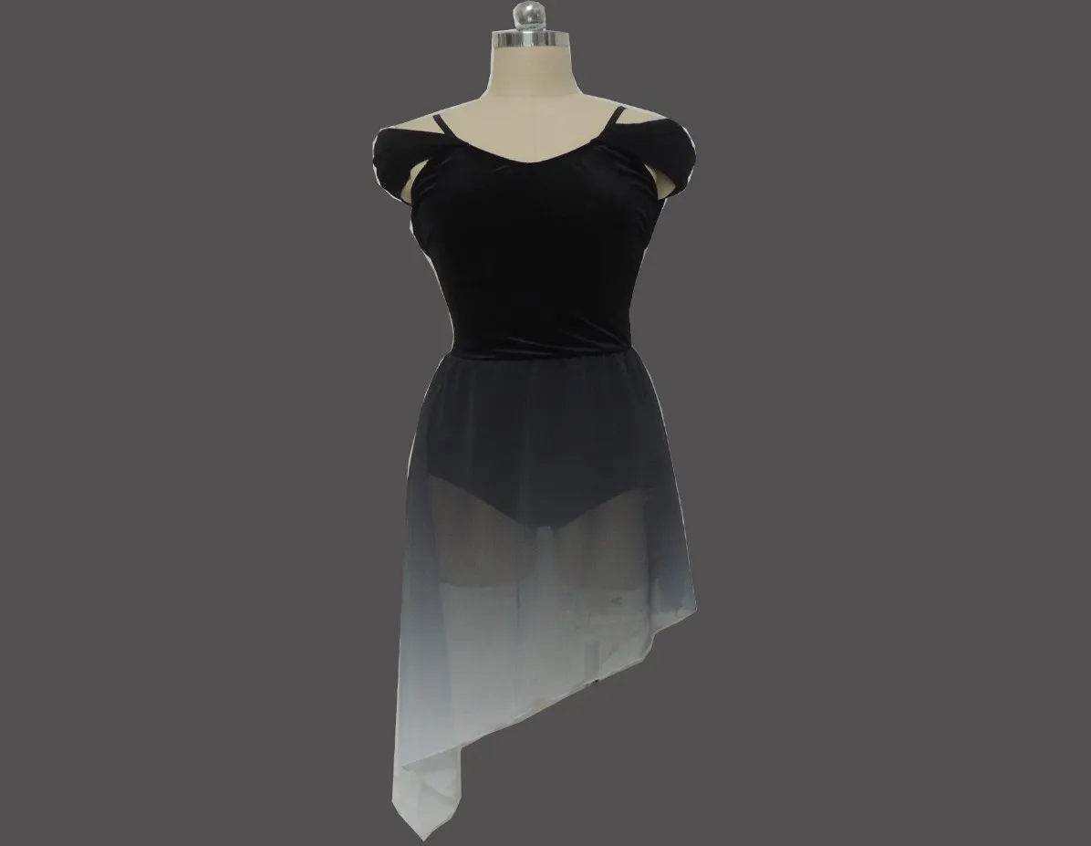 OEM girls dress Kids adjustable Shoulder Straps Performance Wear Gymnastics Leotard Ice Skating Dance Leotard Dress mini skirt