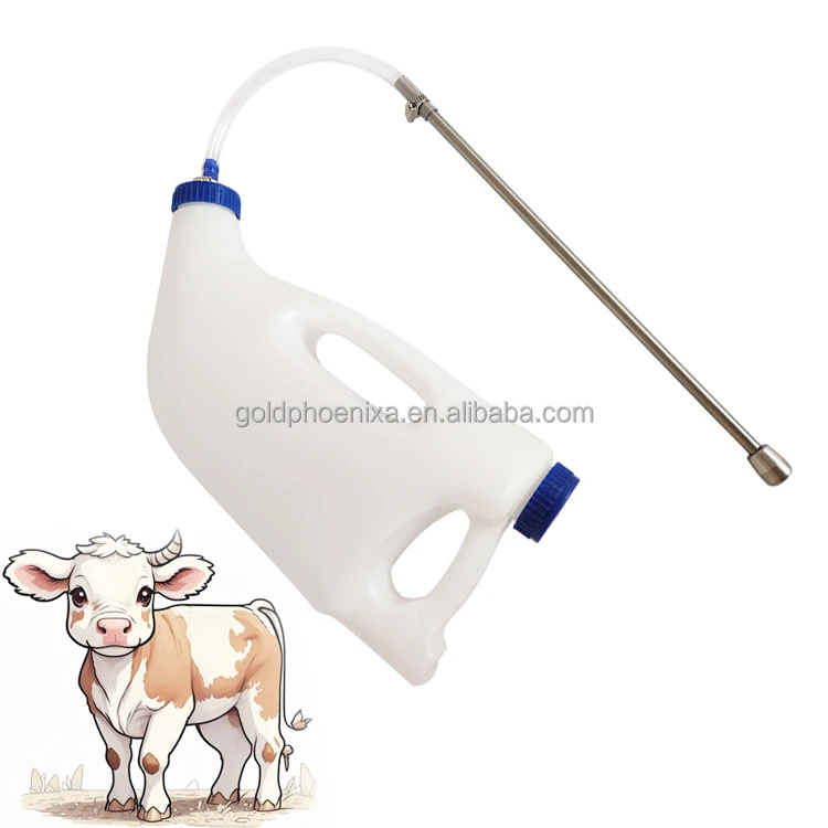 yyc Livestock Oral Fluid Feeder  calf colostrum feeder 4L stainless steel plastic cow sheep milking medicine feeder