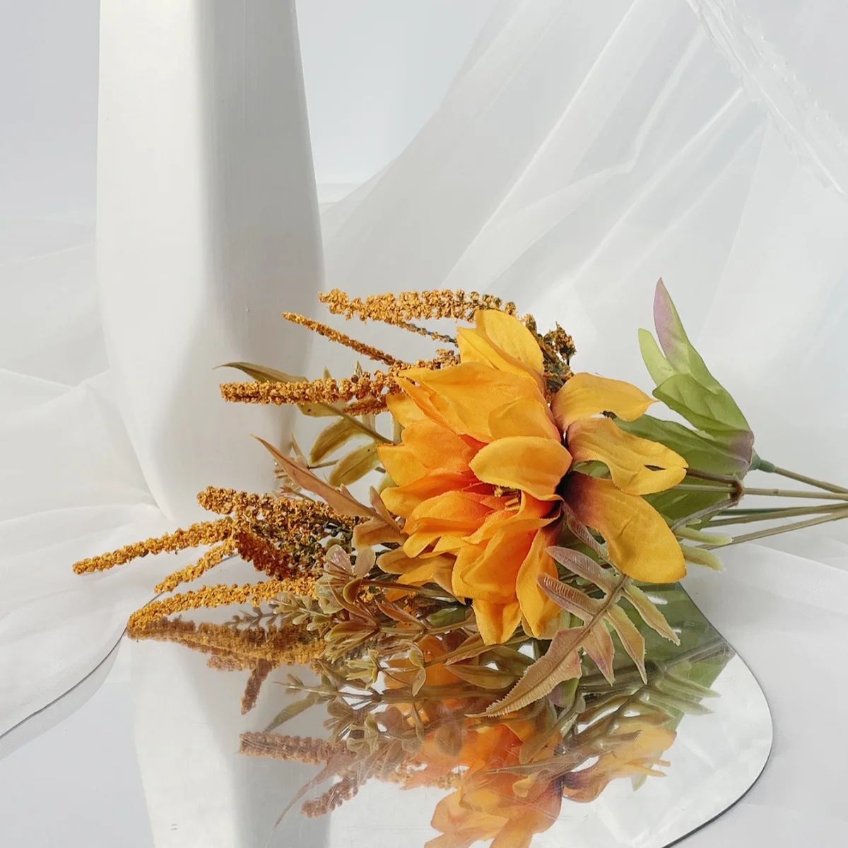 ins Wind simulation sunflower Autumn flower bouquet Wedding living room banquet decorative flower photo props