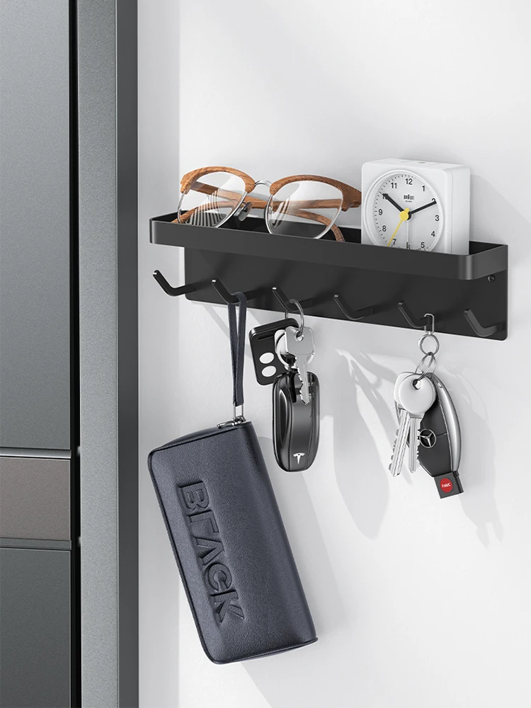 Best Selling Wall Mounted Mail Holder with 6 Hooks Metal Key Rack with Tray for Hallway Kitchen Office