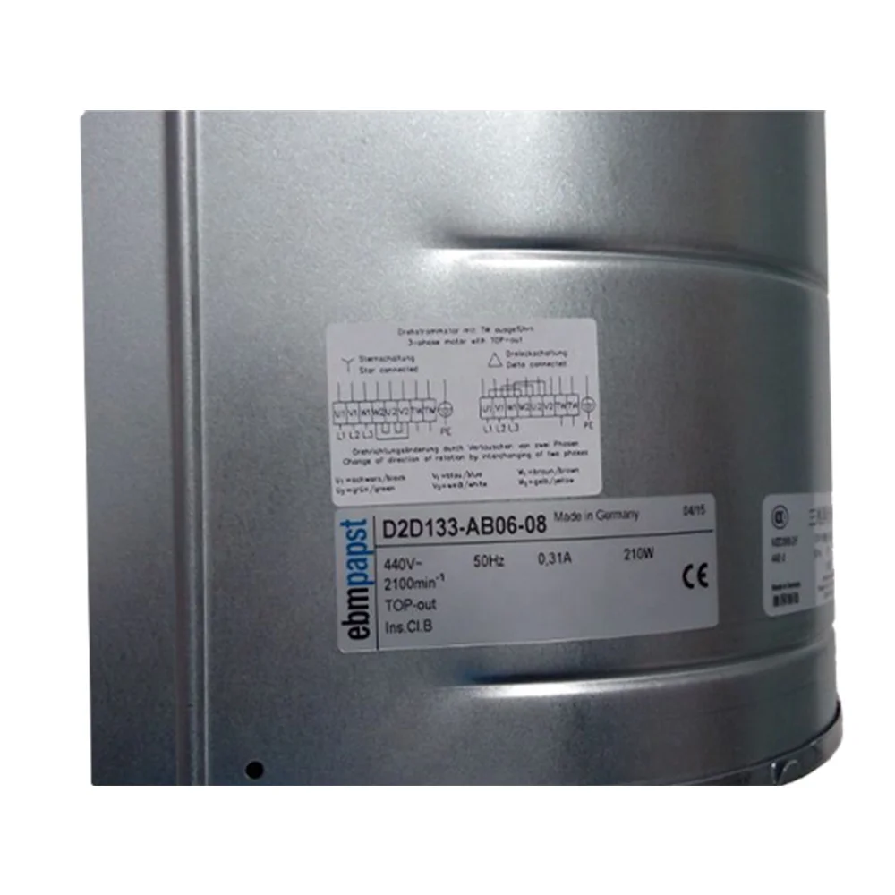 EBM PAPST 210W 0.31A D2D133-AB06-08 double inlet centrifugal fan cabinet cooling