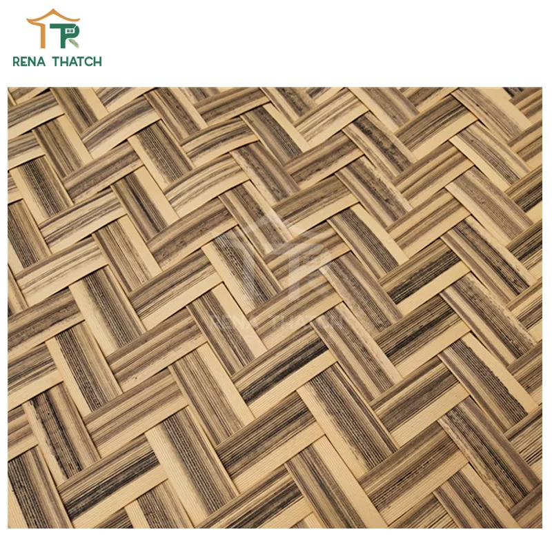 Synthetic Class A fire rated bamboo artificial weave rattan panels wall covering bamboo woven panels