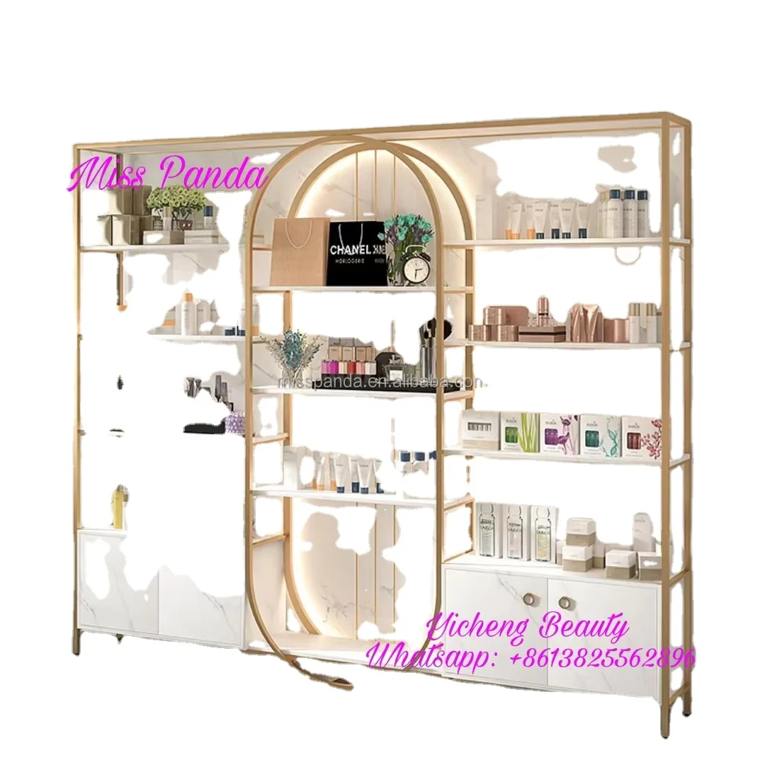 Rack Display Shelfbarber Chairuality and Lower Price Barber Supplies Factory Direct Sale Cosmetics Shelf Wood Salon Furniture
