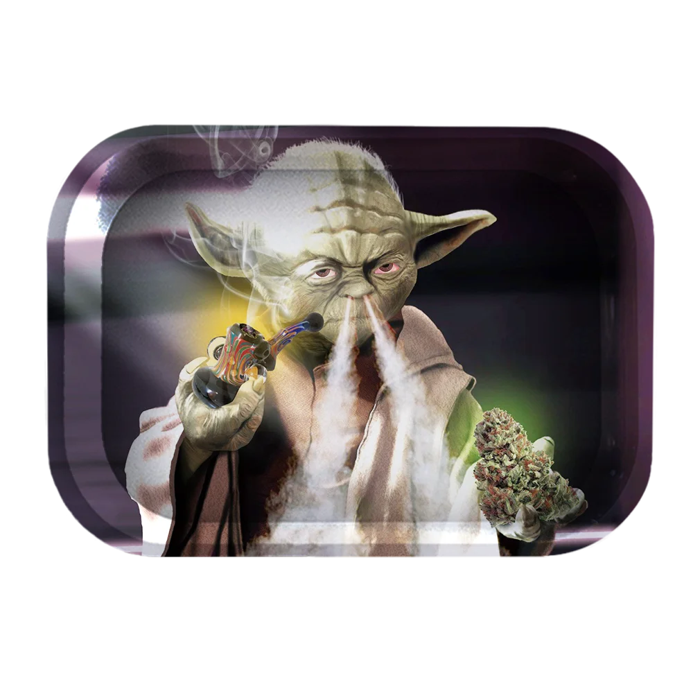 HEMPACKA Wholesale Custom Logo Backwoods Metal Rolling Tray Smoking Rolling Paper Tobacco Weed Accessories Rolling Tray