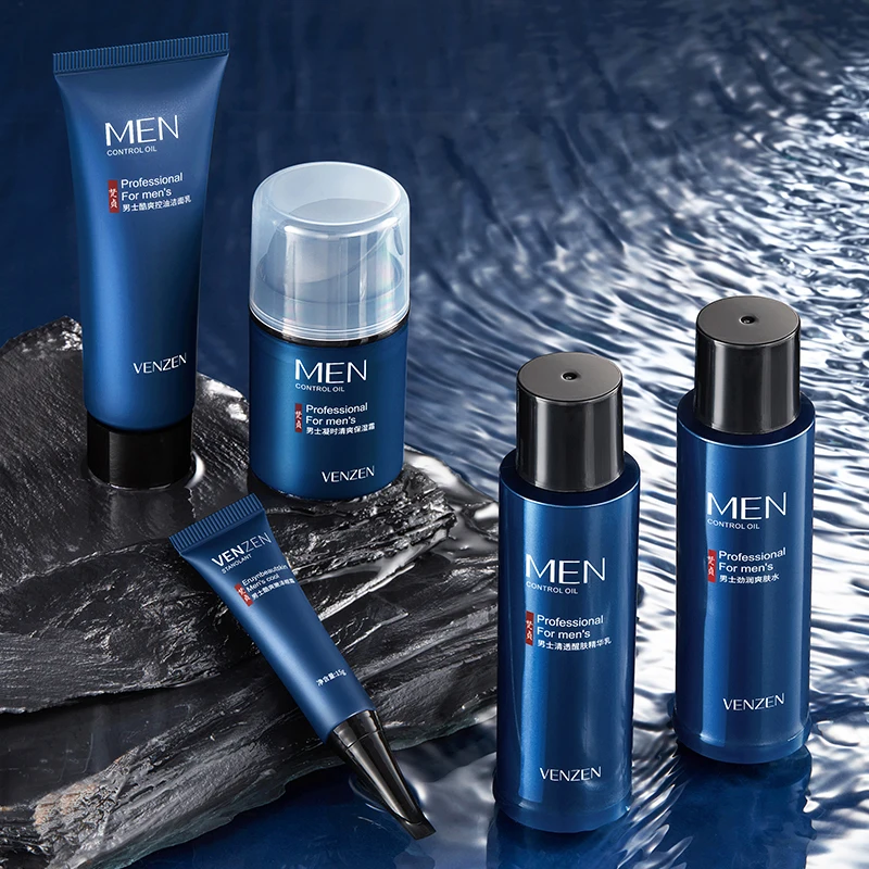 VENZEN New arrival private label blackhead daily foam moisturizer all kind skin facial cleanser set