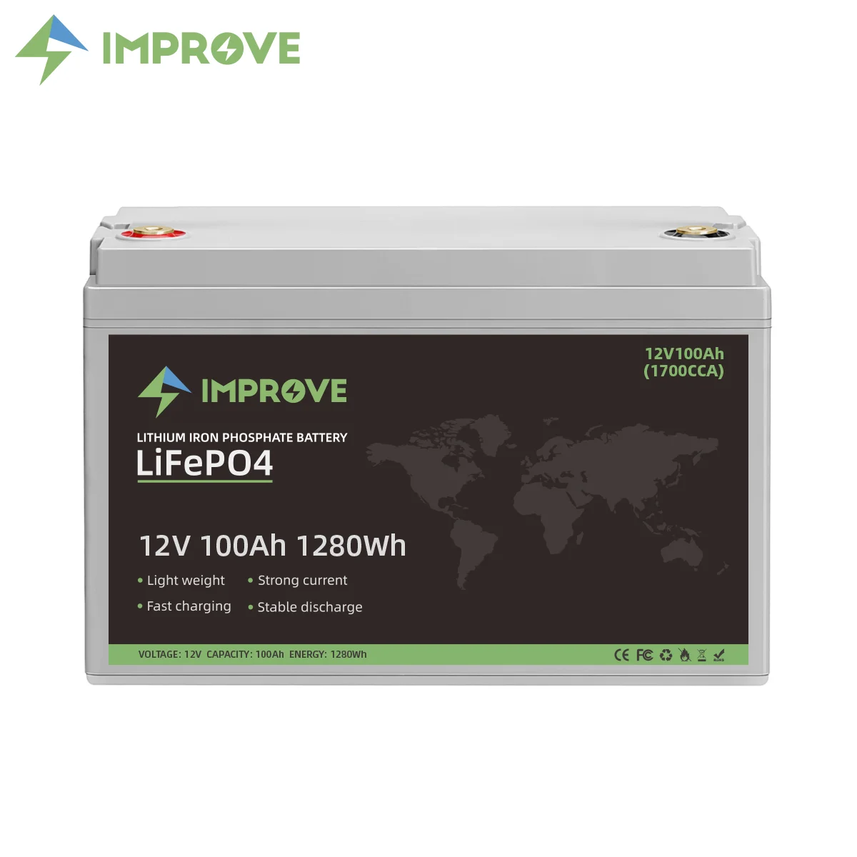 12V 100AH 1700cca Start lithium ion battery 1700a 12v100ah lifepo4 boat starter battery