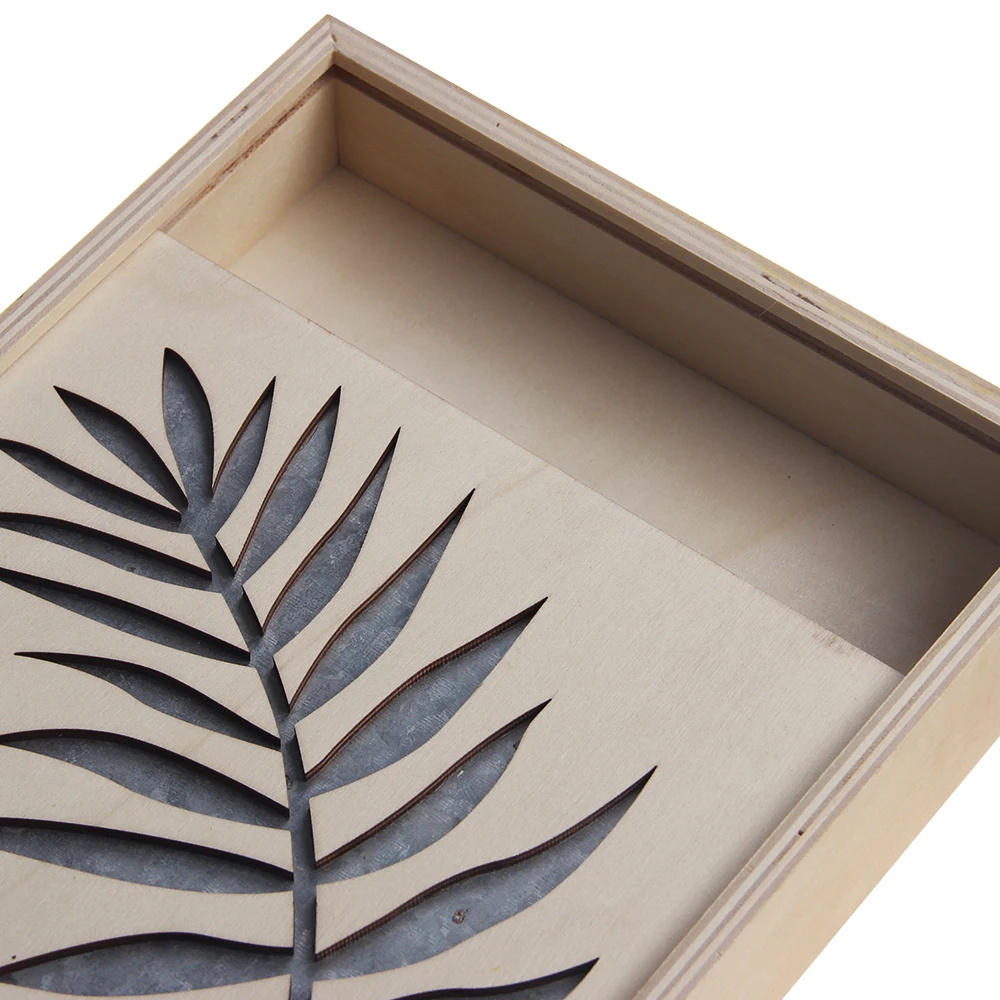 Classic Woodcarving Leaf Box Holiday Gift Crafts