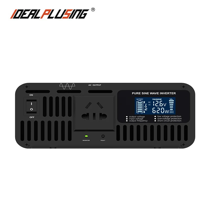  Автомобильный инвертирующие усилители мощности с ЖК-дисплеем 12vdc 24vdc 48vdc 60vdc 72vdc к 110vac 220vac 600 Вт Чистая Синусоидальная