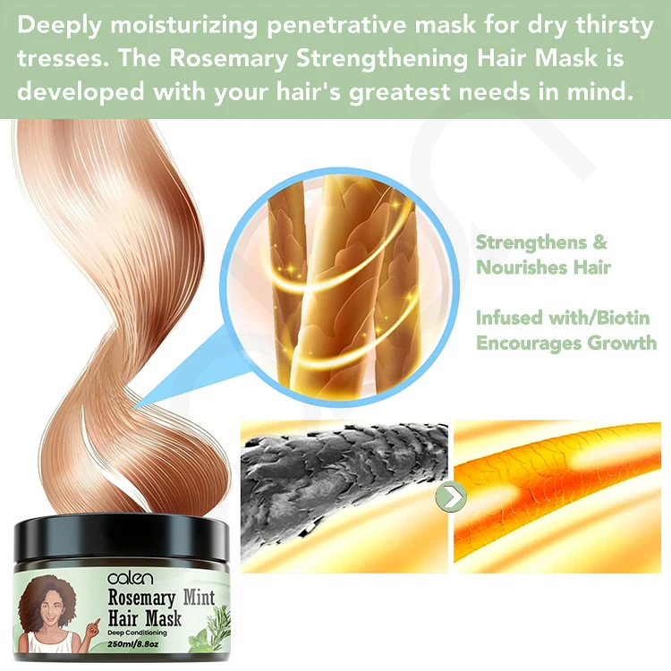 Oalen 250Ml Private Label Natural Herbal Daily Hair Growth Treatment Rosemary Mint Mask