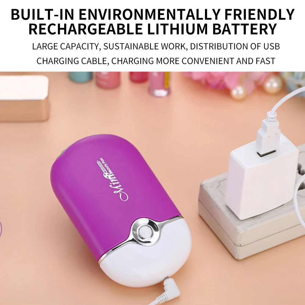 Usb Table Cooler Rechargeable Hand Small Handy Held Electric Fans Mist Bladeless Handheld Portable Handheld Mini eyelash Fan