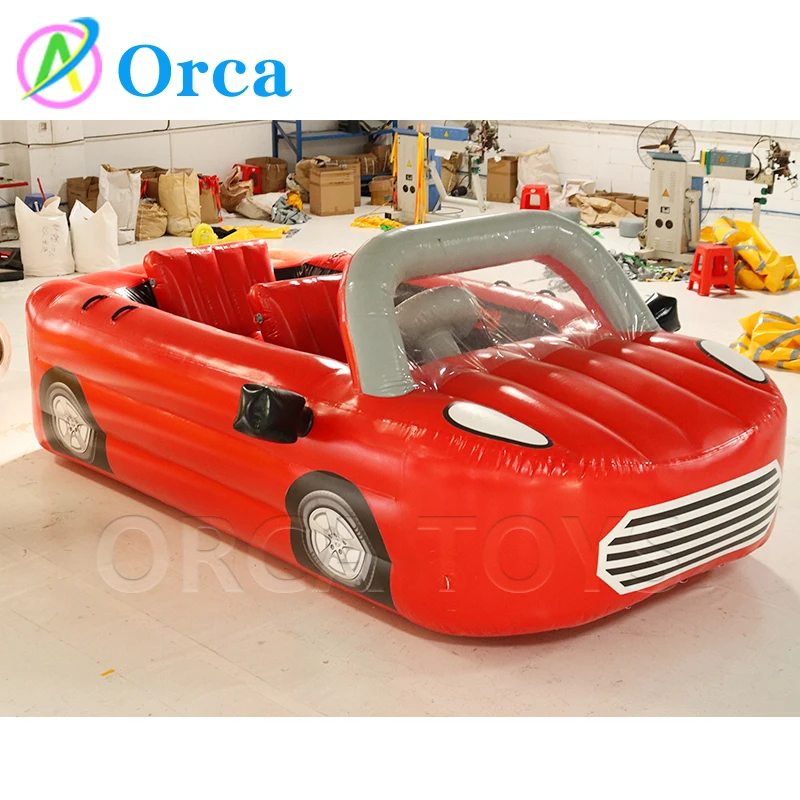 Fast Furious 4.8x2.4x1.6 Meter Inflatable Car Boat Popular Design Automobile Water Ride-ons for Sea Adventures and Towable Cars
