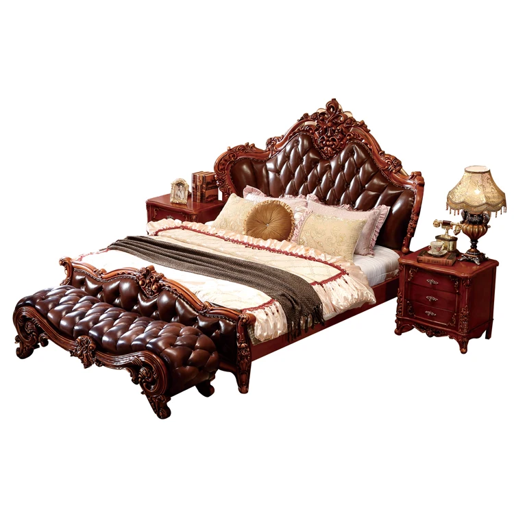 Новейшая мебель для спальни простая двухспальная кровать Высококачественная однотонная