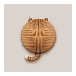 Cat Shape Cute Cartoon Memory Foam Car Cushion Round Car Seat Cushion Car Warm Seat Cushion