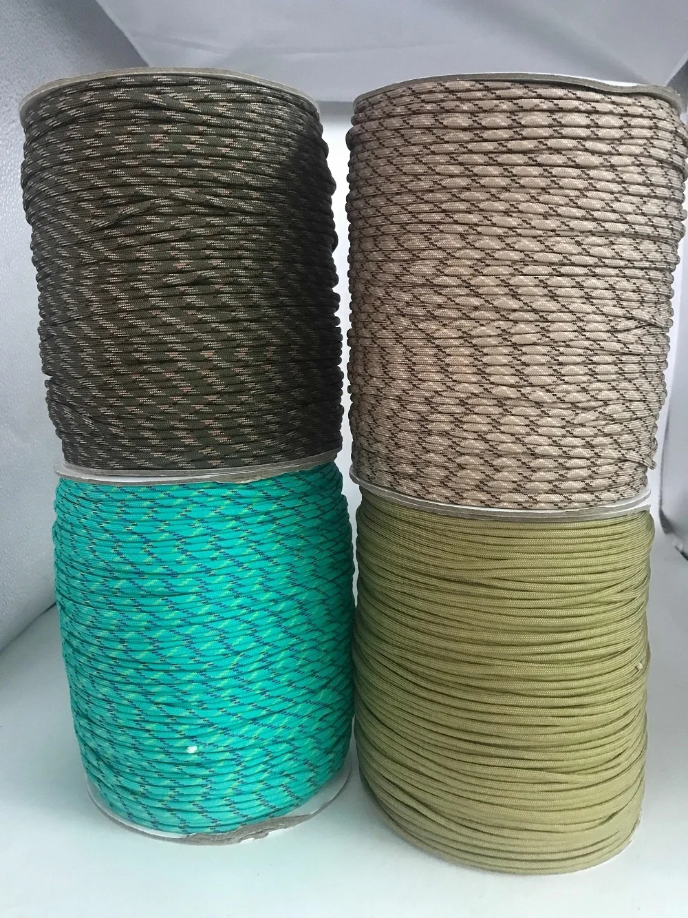 Multi Colored Military 4mm 7 inner Strand Parachute Cord 1000ft Military 550 Paracord Ropes
