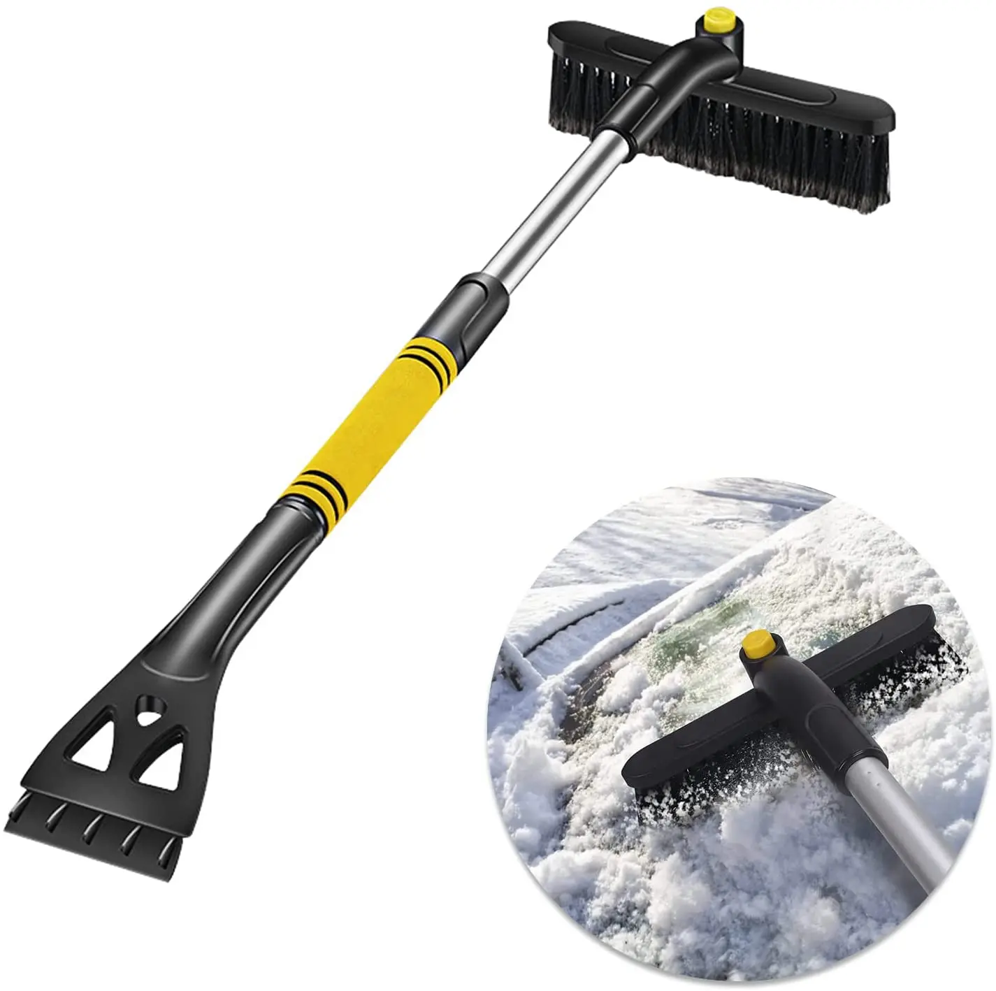 Lightweight  Car Snow  Scrape Brush  for Longer Reach with Ice Car Scraper and Soft Foam Grip snow scrape brush