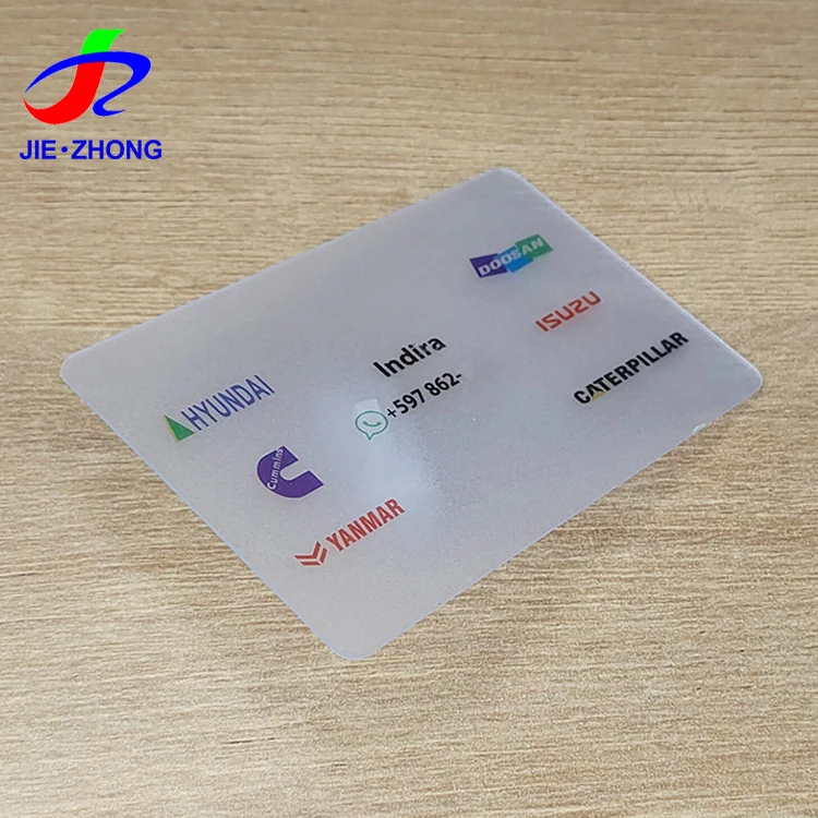High Quality Custom Printing CR80 Clear PVC Plastic ID Business Transparent Card
