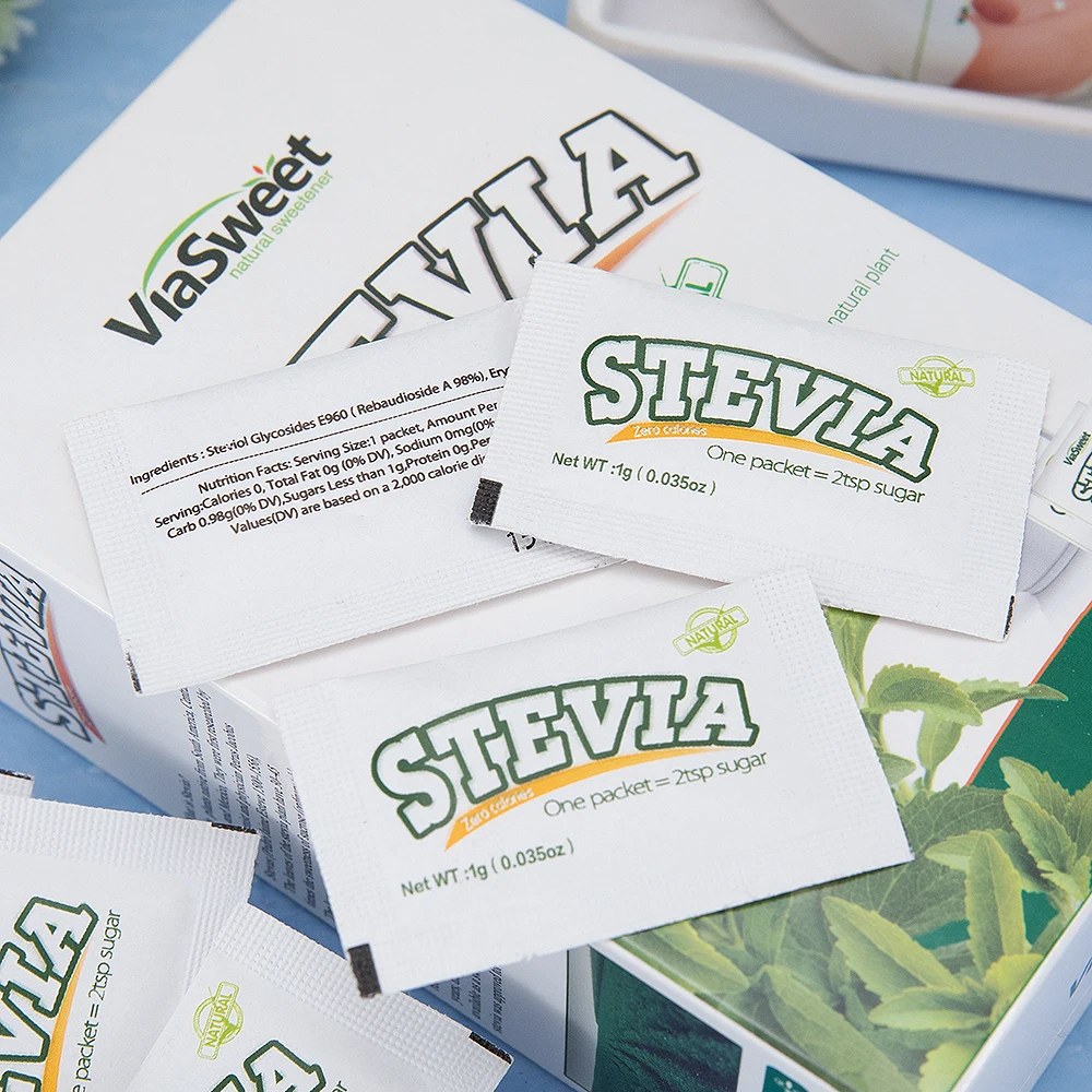 Sugar free sweetener stevia sachet wholesale 0 calorie stevia erythritol sweetener sachet