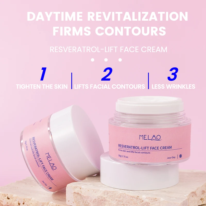 Environmentally Friendly Instant Face Lift Hyaluronic Acid Retinol Resveratrol Lift Face Cream Refillable Jar