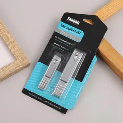Factory Wholesale Stainless Steel Custom 2pcs Nail Clippers Kit Portable Finger Nail Clipper
