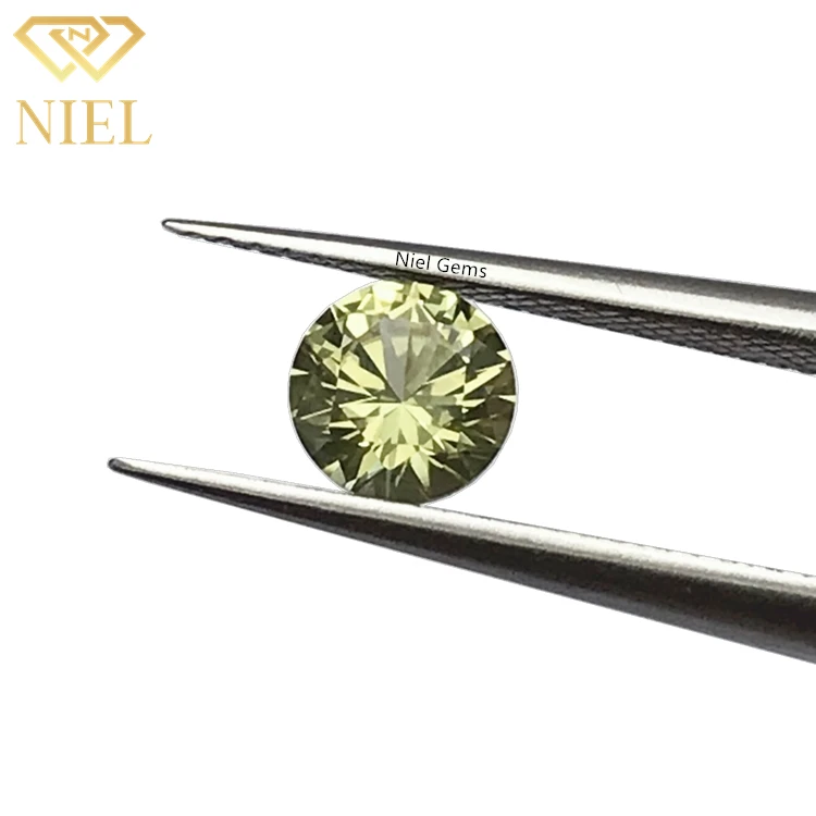 Lemon color round cut 5mm niel gems loose gemstones gem stone synthetic sapphire yellow 20 20# corundum