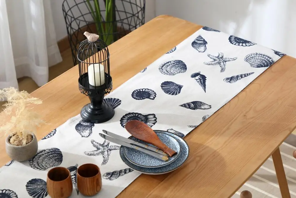 
Hot sale cotton linen fabric table runner for home decoration 