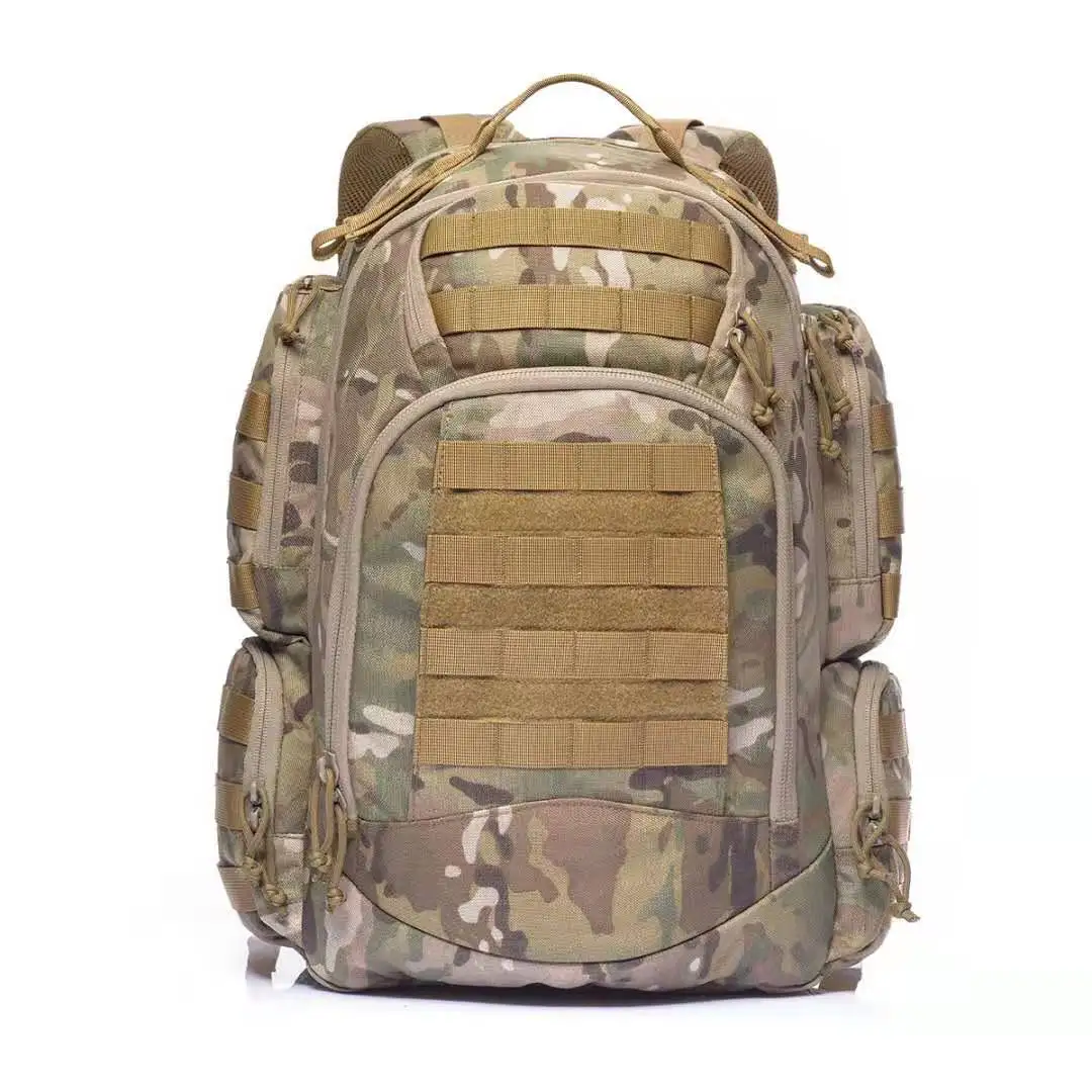 Unisex Camouflage Tactical  Hiking Backpack Large Capacity Zipper Closure Vintage Style Bag  High Quality Polyester Lining Day