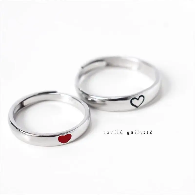  Love Heart Couple Rings Romantic Simple Engagement Gifts Fine Wedding Couples