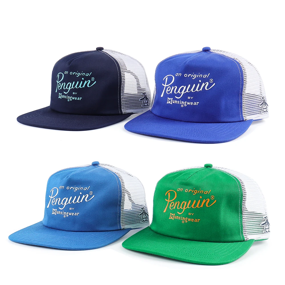 Fashion High Profile Wholesale Classic Snapback Trucker Hat Printing Logo Adjustable Plastic Buckle Printed Inner Tape Mesh Cap