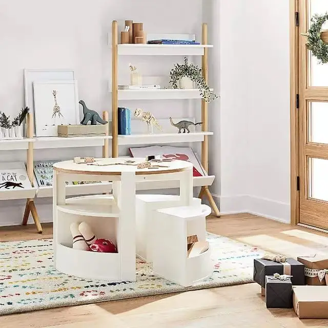 Kids Table and Chair Set for Kids Toddler 5 Piece Sets Children Play Activity Table with Storage for Playroom