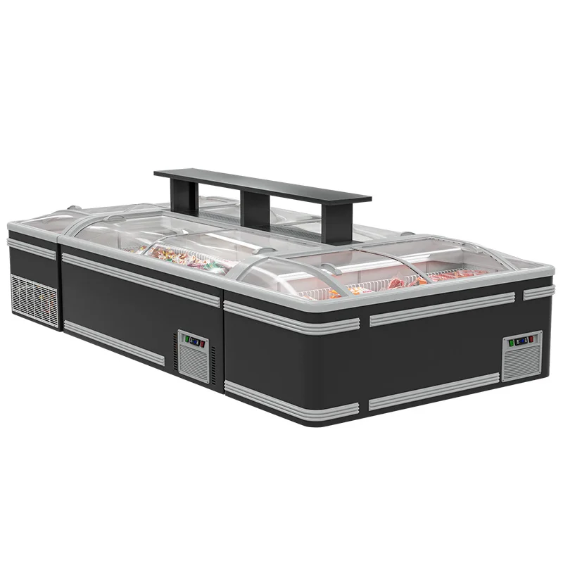 commercial supermarket island cabinet mini freezer ice cream display showcase