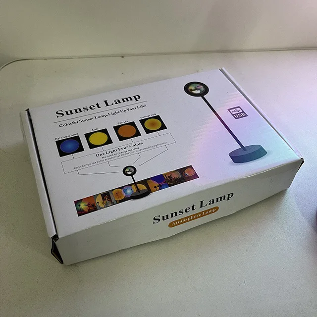 Drop Shipping Quickly delivery Sunset Projector Lamp 16 colors RGBW with remote control Aluminum for Live video or take photos