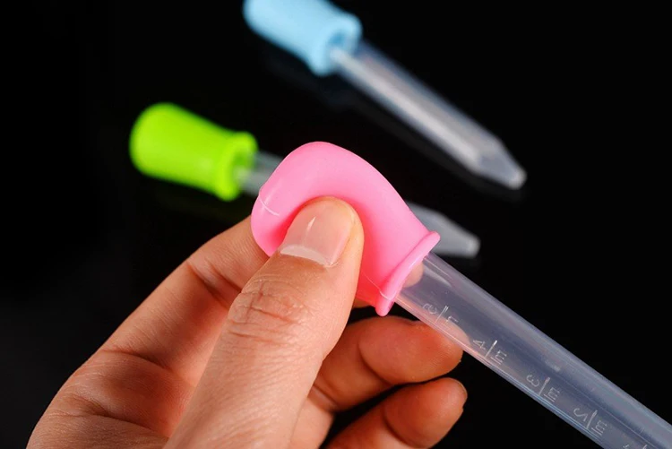5ML Food Grade Material Baby Silicone Liquid Medicine Dispenser Medicine Dropper with Bulb Tip