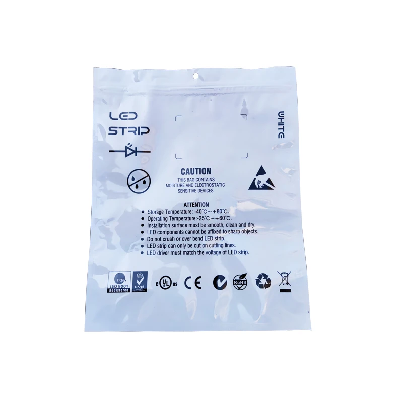 wholesale printed anti-static aluminum foil bag used packing for LED strip, Customize any size and thickness