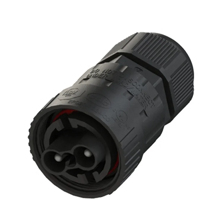 2 pole male plug connector terminal rewireable connector for cable mount