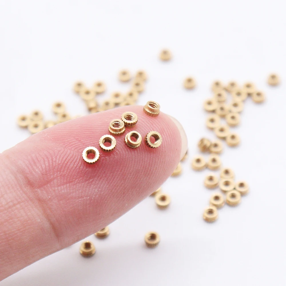M2/M3/M4/M5/M6 Female Insert Nuts Thread Knurled Nuts Brass Threaded Insert Brass Embedment Nuts