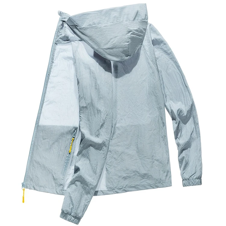 
Fast delivery custom logo hoodie outdoor summer breathable transparent mens sun protection clothing 