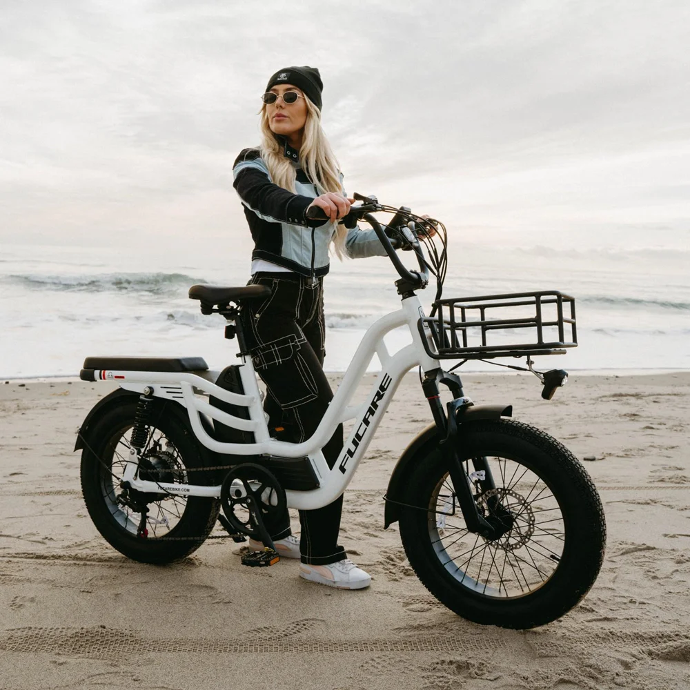 Fucare White Libra 48V 750W High Power Motor Max Speed 52km/h Aluminum Alloy 20 Inch Fat Tire Bike with Two Seats for Children