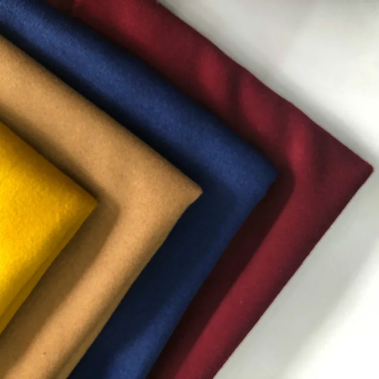 800g/m of 50% Wool 40% polyester Ivory Single Sided Plain Wool Coat Fabric  In stock On sale 800g/m  heavyweight fabric Melton