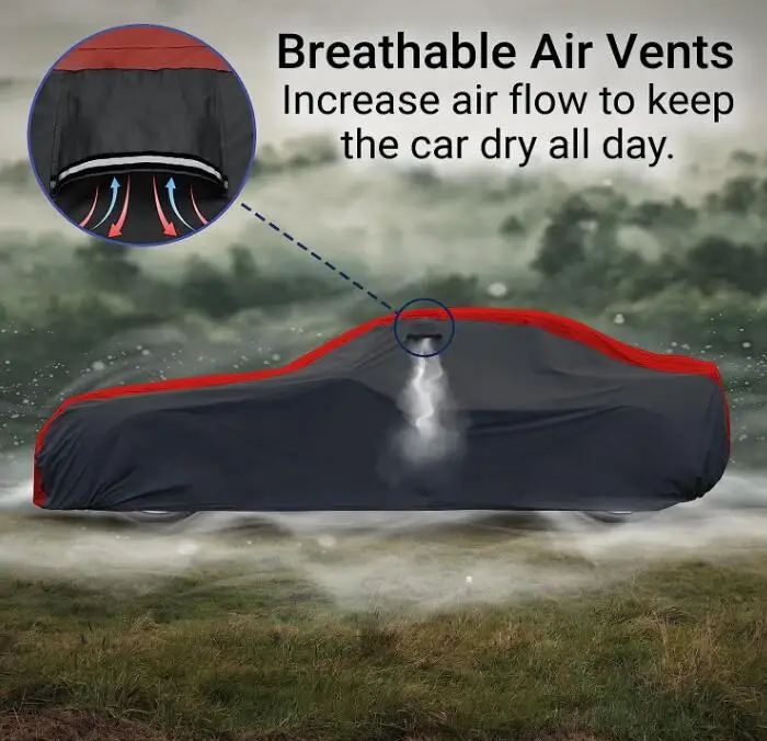 HOTO Outdoor Full Car Cover Waterproof Dustproof Windproof UV Protective Cover Made of PVC and Oxford Fabric