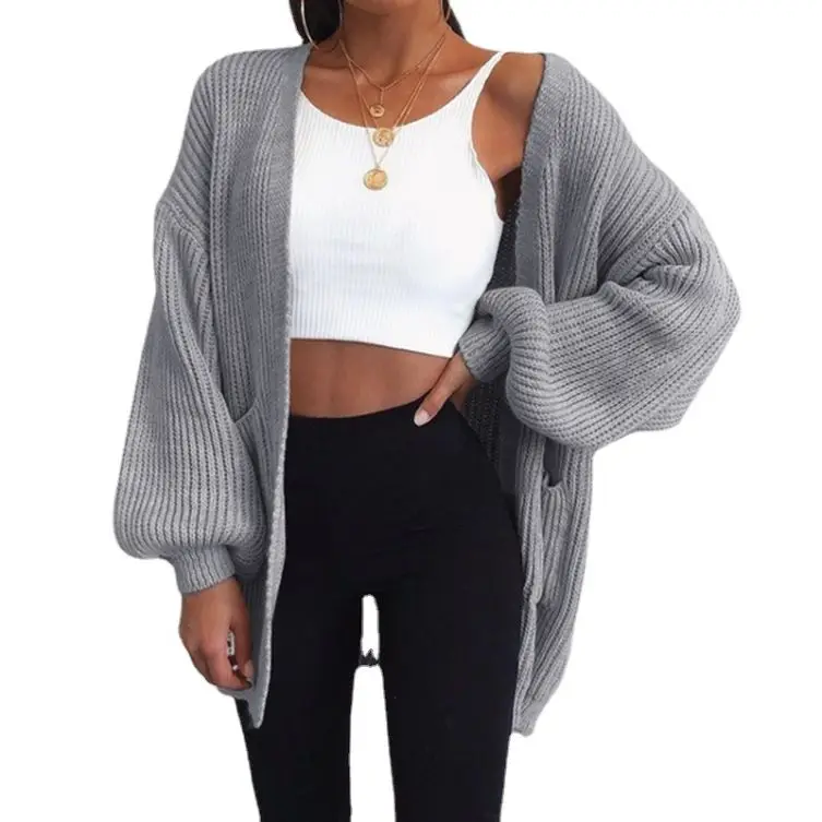 Plus Size Casual Multi Color Fall and Winter Long Sleeve Coats Oversize Women Cardigan Knit Sweater